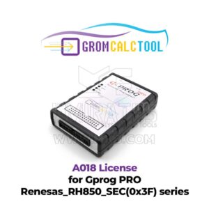 Gprog PRO Renesas RH850 SEC (0x3F) serisi için GromCalcTool A018 Lisansı