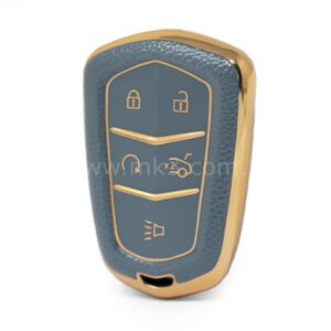 NANO Yüksek Kalite Altın Deri Kumanda Kılıfı Cadillac 5 Buton Gri Renk CDLC-A13J5