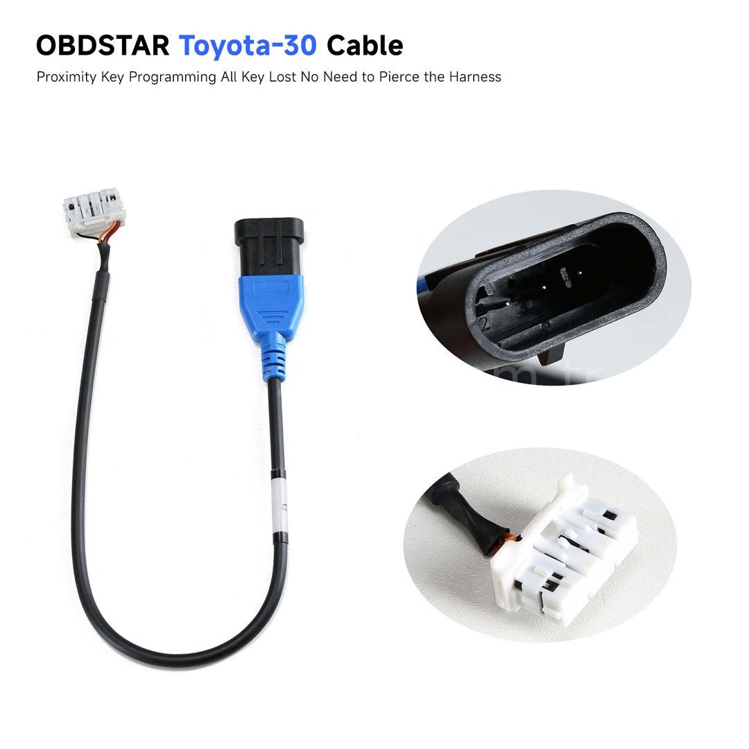 OBDSTAR Toyota 30-Pinli Kablosu & Can 4A 8A-BA G3 Kablosu X300 DP Plus / X300 Pro4/ Autel IM508 IM608 / Lonsdor ile Çalışır - Görsel 3